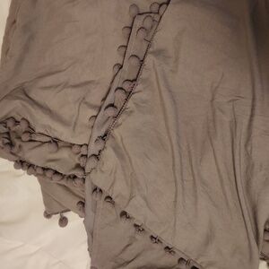 Grey twin pom pom duvet